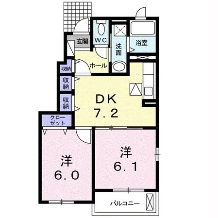 下市 徒歩2分 1階の物件間取画像